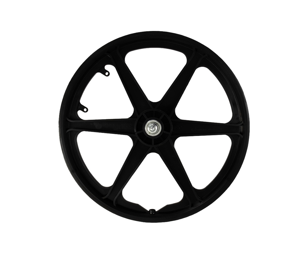 Wheel 20" 6 Spoke Front Plastic Black (3/8" Axle)