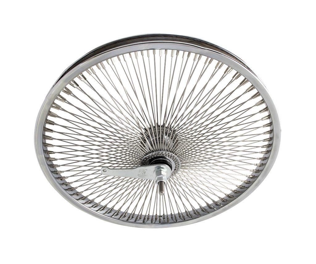 Wheel 20" 144 Spoke Coaster Steel Chrome (Single Wall, 14g Stainless Spokes, 3/8" Axle)