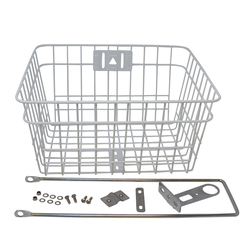 [604124] Steel Wire Basket w/Braces White FX-303D
