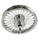 Wheel 12" 52 Spoke Front Steel Chrome (Single Wall, 14g Stainless Spokes, 3/8" Axle)