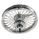 Wheel 12" 52 Spoke Coaster Steel Chrome (Single Wall, 14g Stainless Spokes, 3/8" Axle)