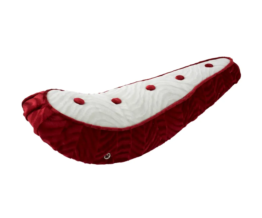 [645663] 20" Banana Saddle Polo 5-Button Velour Red/White