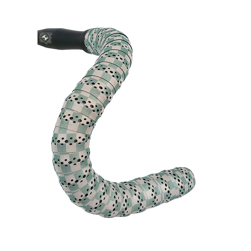[625886] BTP Handlebar Tape Reflective Checkered Turkish Green/Light Silver NGUD-CHECK TGNLSL