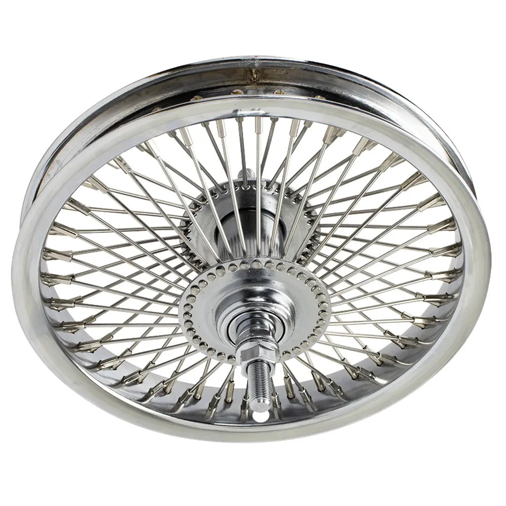 [740303] Wheel 12" 72 Spoke Front Steel Chrome (Single Wall, 14g Stainless Spokes, 3/8" Axle)