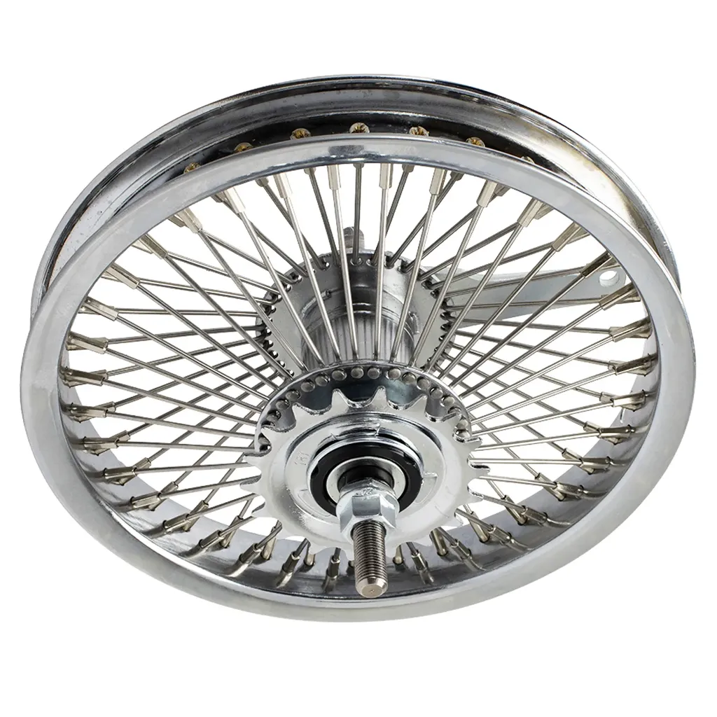 [740321] Wheel 12" 72 Spoke Coaster Steel Chrome (Single Wall, 14g Stainless Spokes, 3/8" Axle)