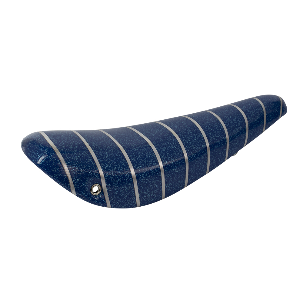 12/16" Banana Saddle Vinyl Sparkle Silver Stripes Blue