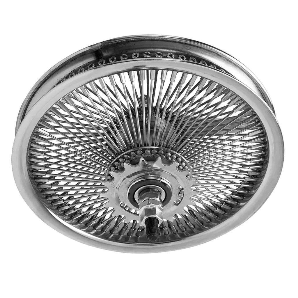 [740348] Wheel 12" 144 Spoke Coaster Steel Chrome (Single Wall, 14g Stainless Spokes, 3/8" Axle)