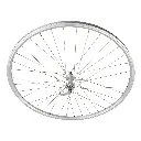 Wheel 700c 36 Spoke Front Alloy Silver (Double Wall, 14g Stainless Spokes, Quick Release 3/8" Axle)