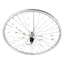 Wheel 700c 36 Spoke Rear Cassette Alloy Silver (Double Wall, 14g Stainless Spokes, Quick Release 3/8" Axle)