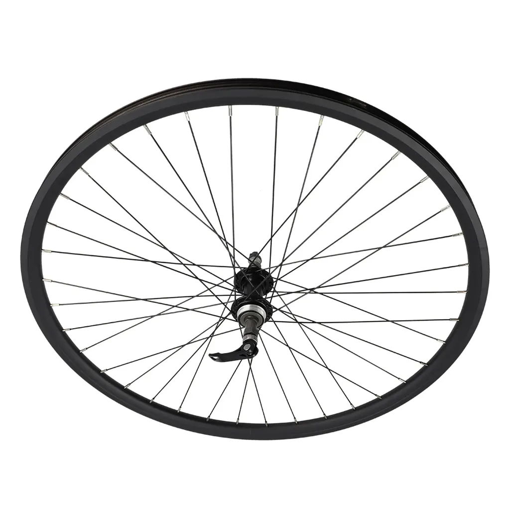 [771208] Wheel 27.5" 36 Spoke Freewheel Alloy Black (Double Wall, 14g Black Spokes, Quick Release 3/8" Axle)