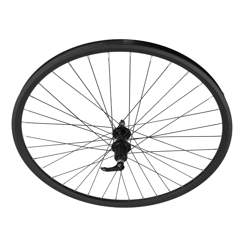 [771212] Wheel 27.5" 36 Spoke Rear Cassette Alloy Black (Double Wall, 14g Black Spokes, Quick Release 3/8" Axle)