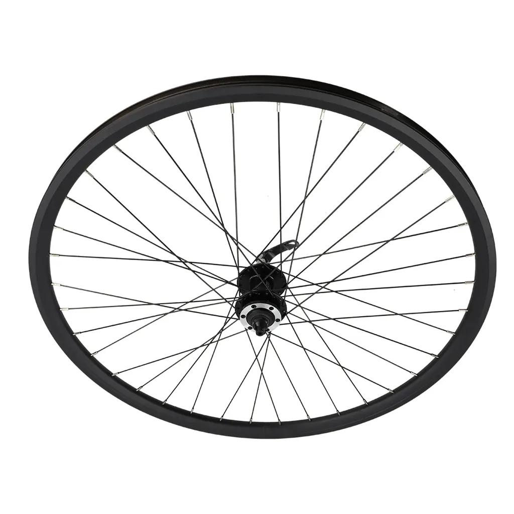 [771242] Wheel 27.5" 36 Spoke Front 6-Bolt Disc Brake Alloy Black (Double Wall, 14g Black Spokes, Quick Release 3/8" Axle)