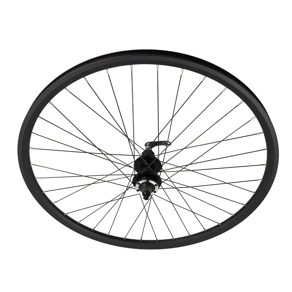 [771246] Wheel 27.5" 36 Spoke Rear 6-Bolt Disc Brake Alloy Black (Double Wall, 14g Black Spokes, Quick Release 3/8" Axle)