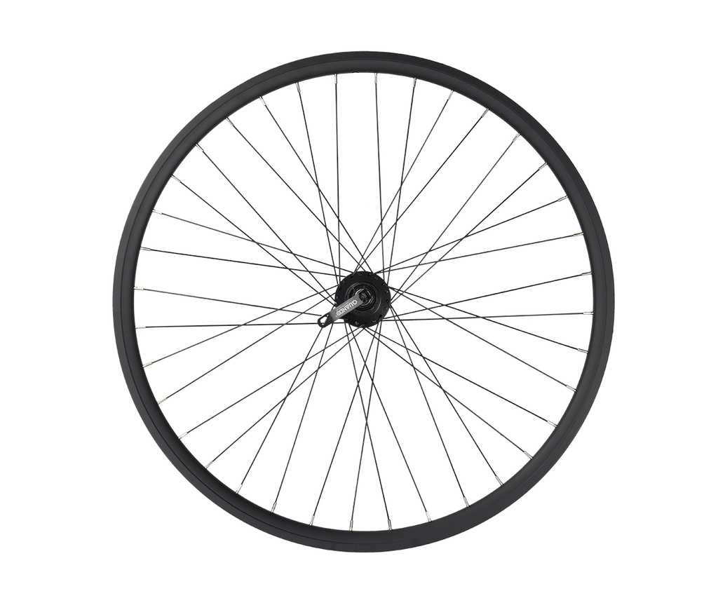 [771246] Wheel 27.5" 36 Spoke Rear 6-Bolt Disc Brake Alloy Black (Double Wall, 14g Black Spokes, Quick Release 3/8" Axle)
