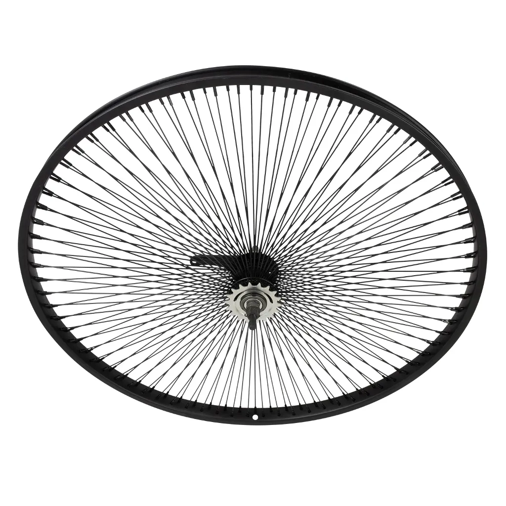 [770113] Wheel 29" 144 Spoke Coaster Steel Black (Single Wall, 14g Black Spokes, 3/8" Axle)