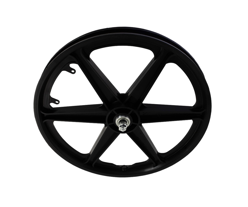 [744622] Wheel 20" 6 Spoke Front Plastic Black (3/8" Axle)