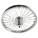 Wheel 16" 52 Spoke Front Steel Chrome (Single Wall, 14g Stainless Spokes, 3/8" Axle)