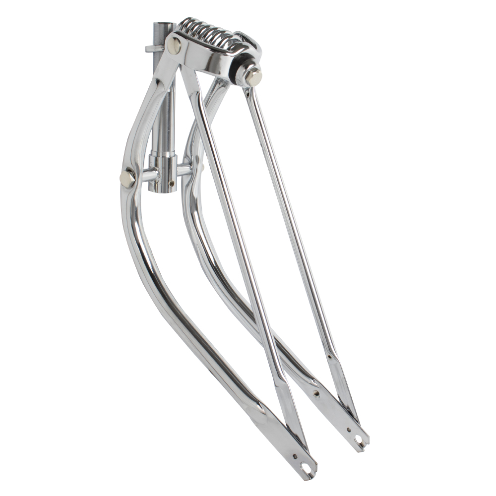 20" Spring Fork Bent 1" Threaded Chrome