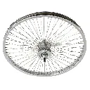 Wheel 20" 72 Spoke Coaster Steel Chrome (Single Wall, 14g Stainless Spokes, 3/8" Axle)