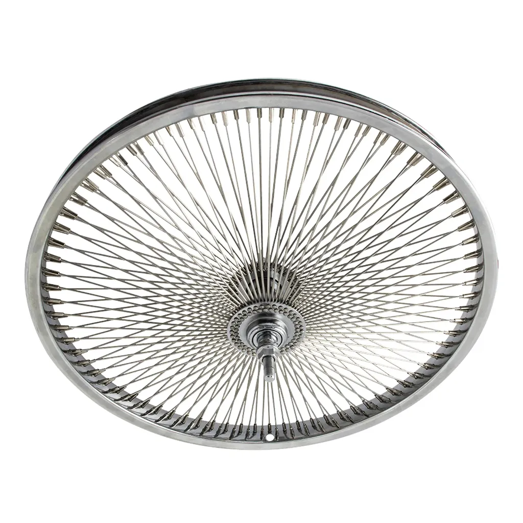 [744403] Wheel 20" 144 Spoke Front Steel Chrome (Single Wall, 14g Stainless Spokes, 3/8" Axle)