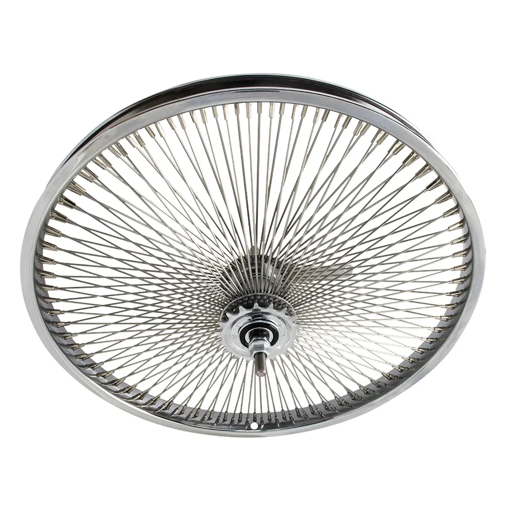 [744421] Wheel 20" 144 Spoke Coaster Steel Chrome (Single Wall, 14g Stainless Spokes, 3/8" Axle)