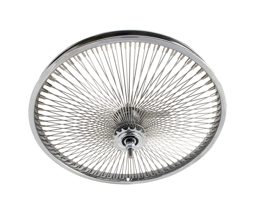 [744421] Wheel 20" 144 Spoke Coaster Steel Chrome (Single Wall, 14g Stainless Spokes, 3/8" Axle)