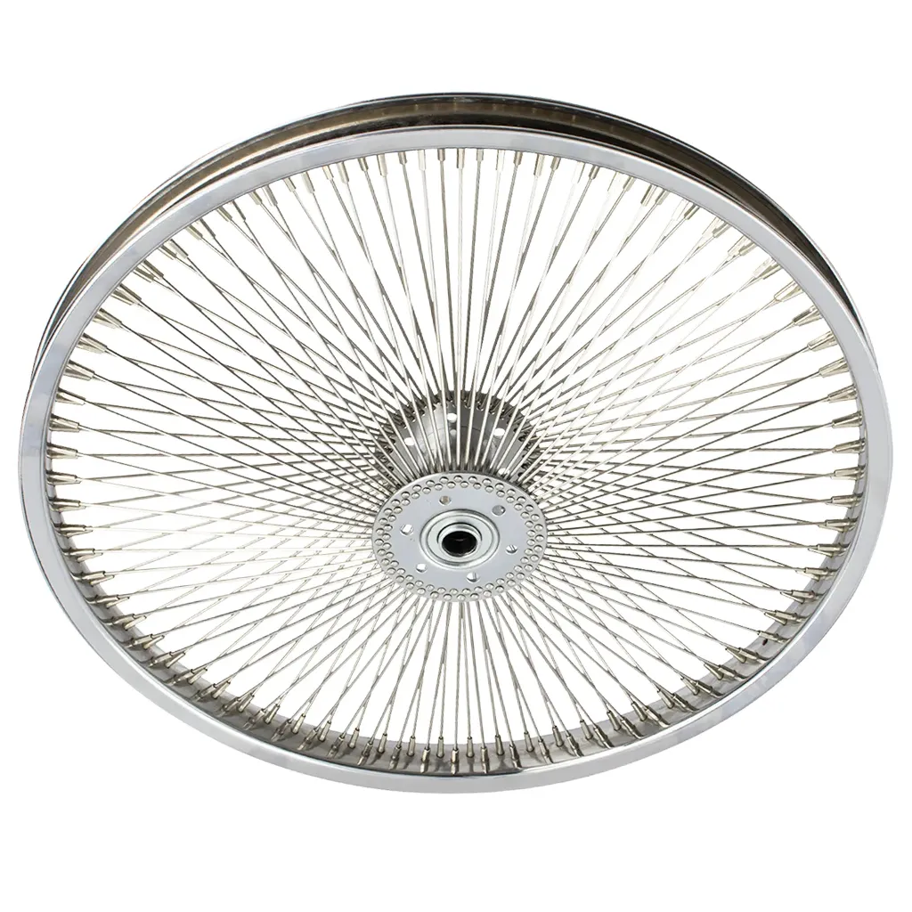 Wheel 20" 144 Spoke Hollow Hub Steel Chrome (Single Wall, 14g Stainless Spokes, 5/8" Hollow Axle)