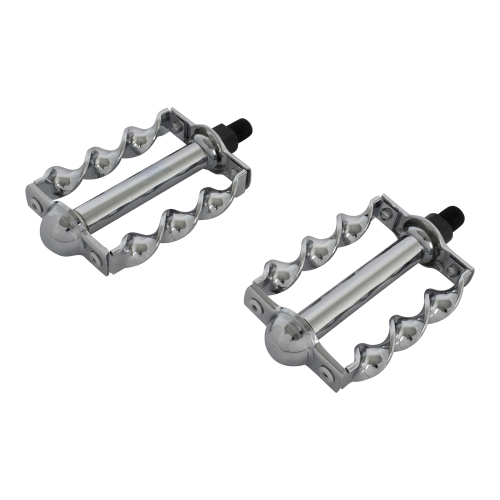 [638507] Pedals Flat Twisted 1/2" Chrome