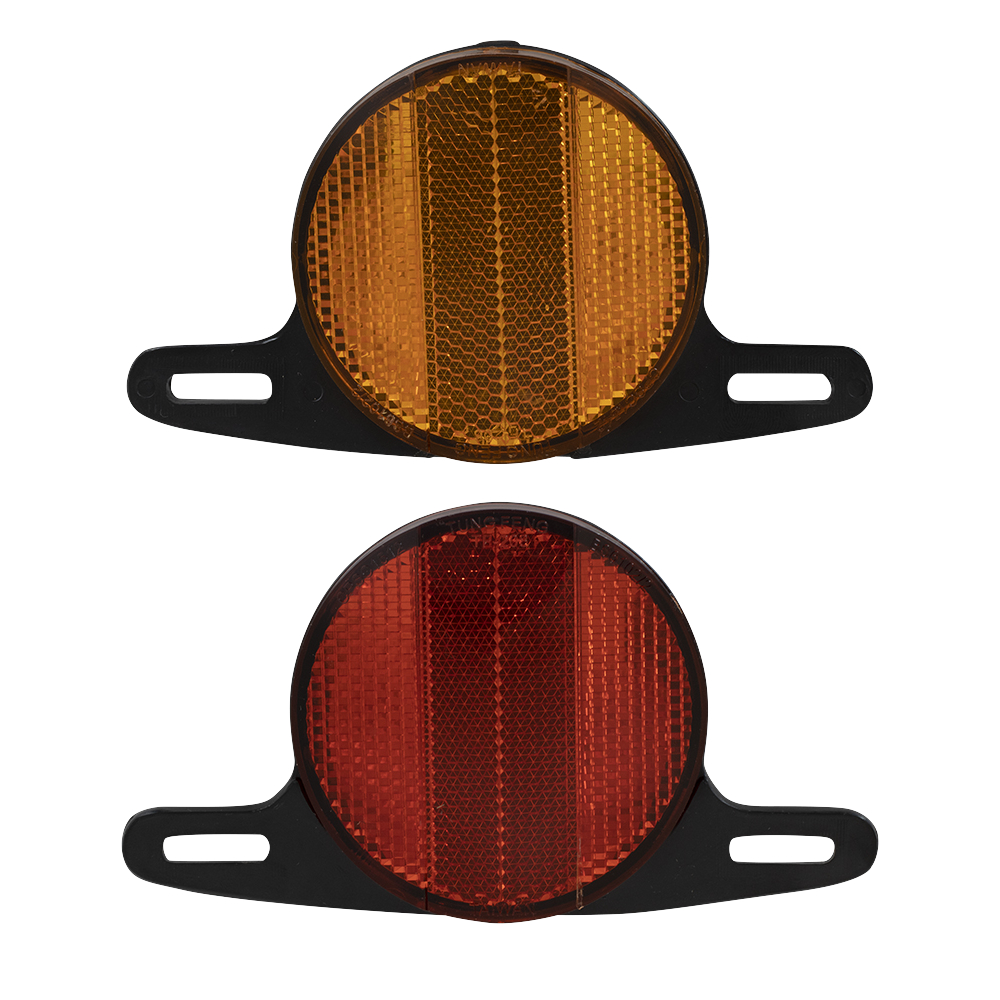 [642112] Wheel Reflector Set Round Amber/Red