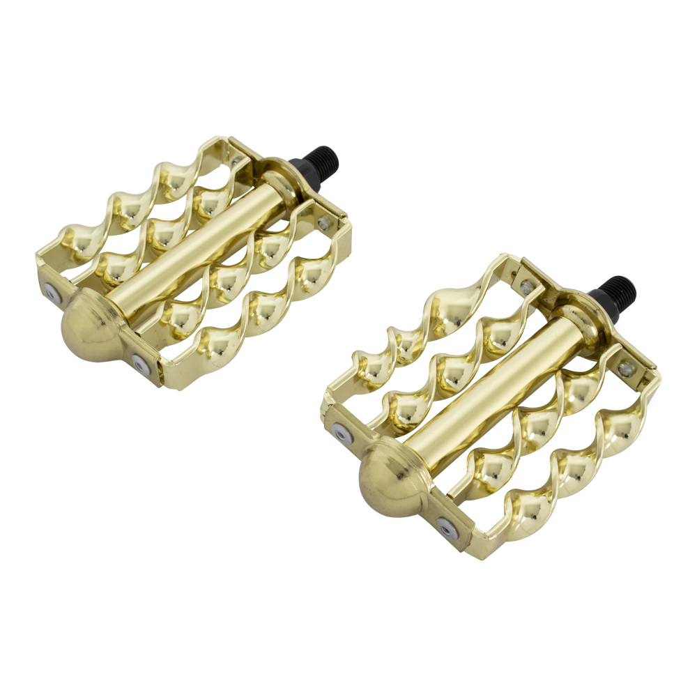 [638535] Pedals Double Flat Twisted 1/2" Gold