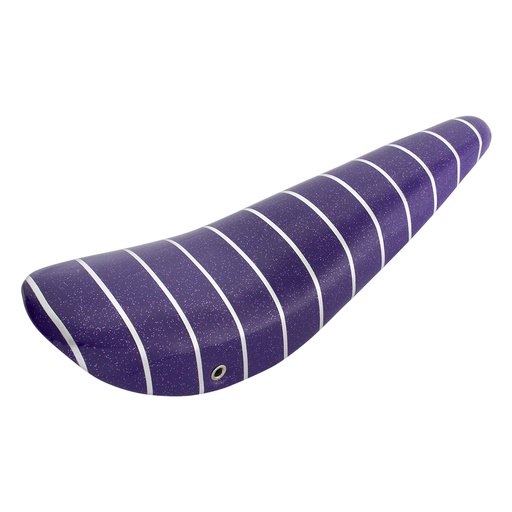 [645247] 20" Banana Saddle Vinyl Sparkle Silver Stripes Purple