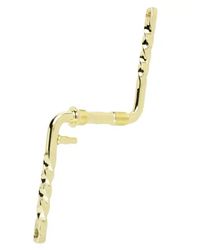 Twisted gold crank chainguard on lowrider bicycle